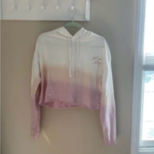 Gradient Pink and White Women's Hoodie